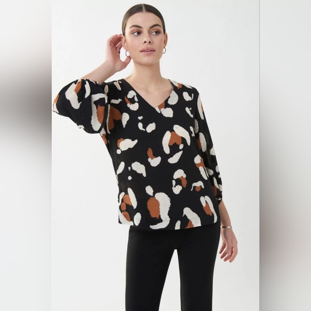 Joseph Ribkoff Animal Print Blouse Size 10